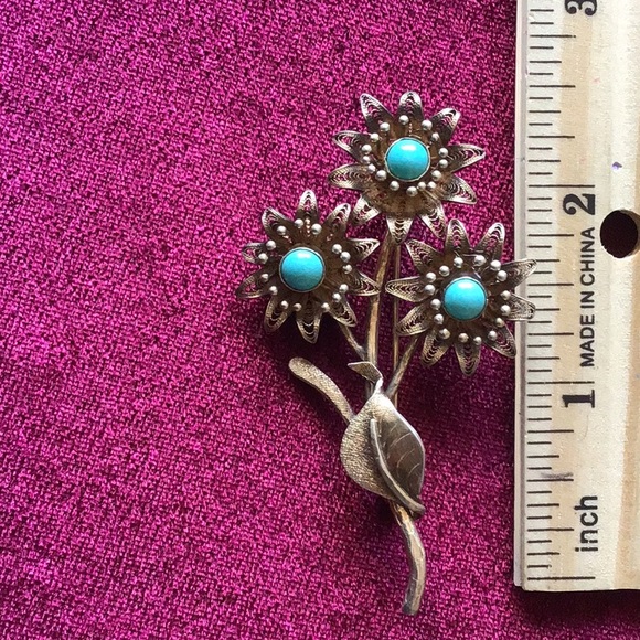 Vintage Turquoise Brooch - Picture 13 of 16